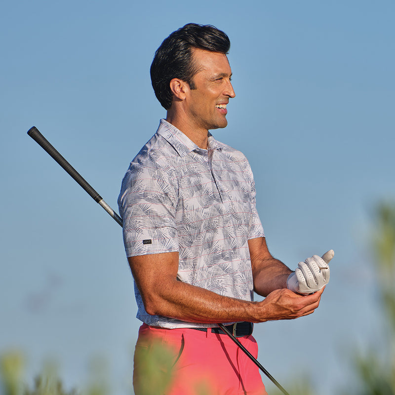 Palm Stripe ML75 Stretch Polo
