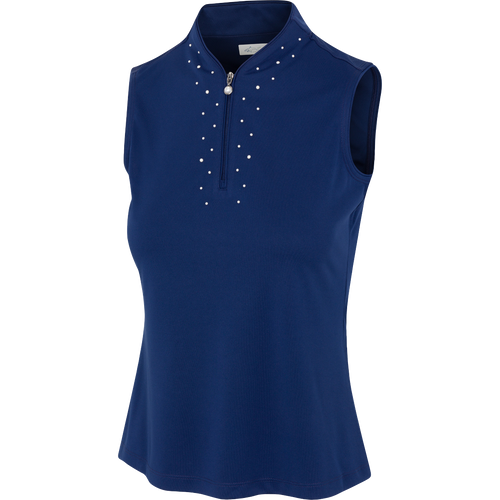 Studded Sleeveless Polo