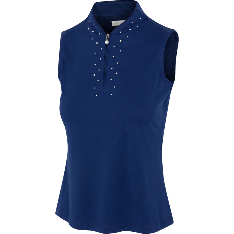 Studded Sleeveless Polo