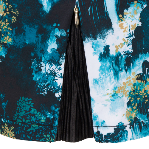16" Print Zip Pleat Skort