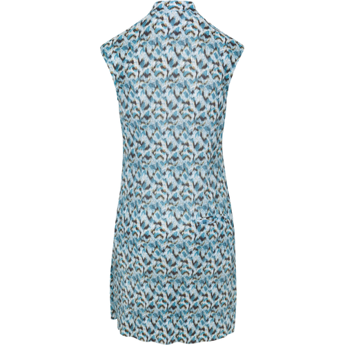 Cypress Capped-Sleeve Printed Zip Dress